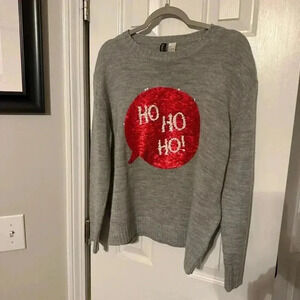 H&M Ho Ho Ho Sequin Sweater